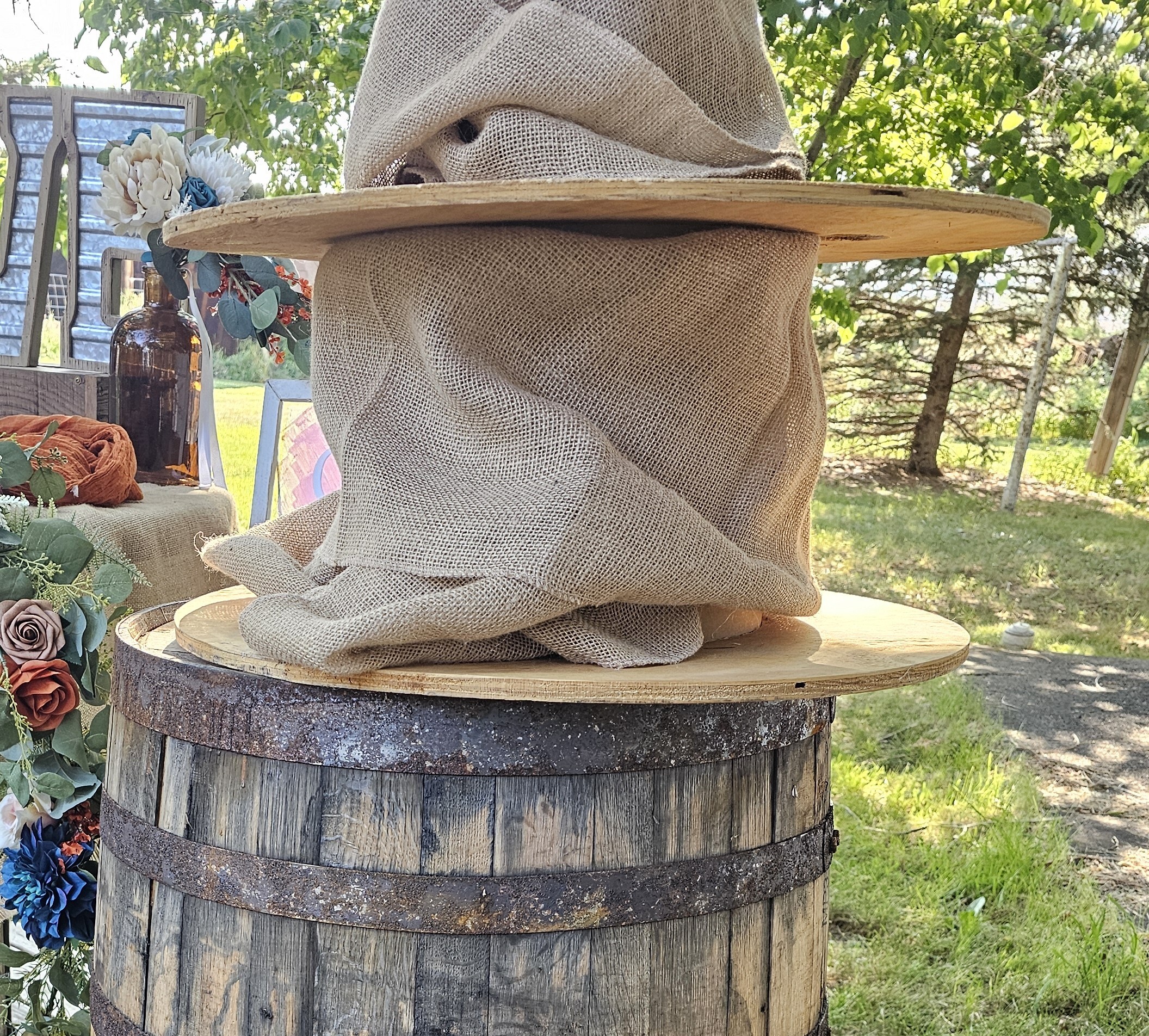 Round Spool Table Riser | High Peak Rentals Livingston, Montana