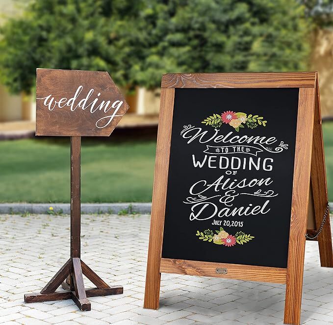 Double-Sided Chalkboard Sign with Wood Trim - 20x30' | Occasion Source ...