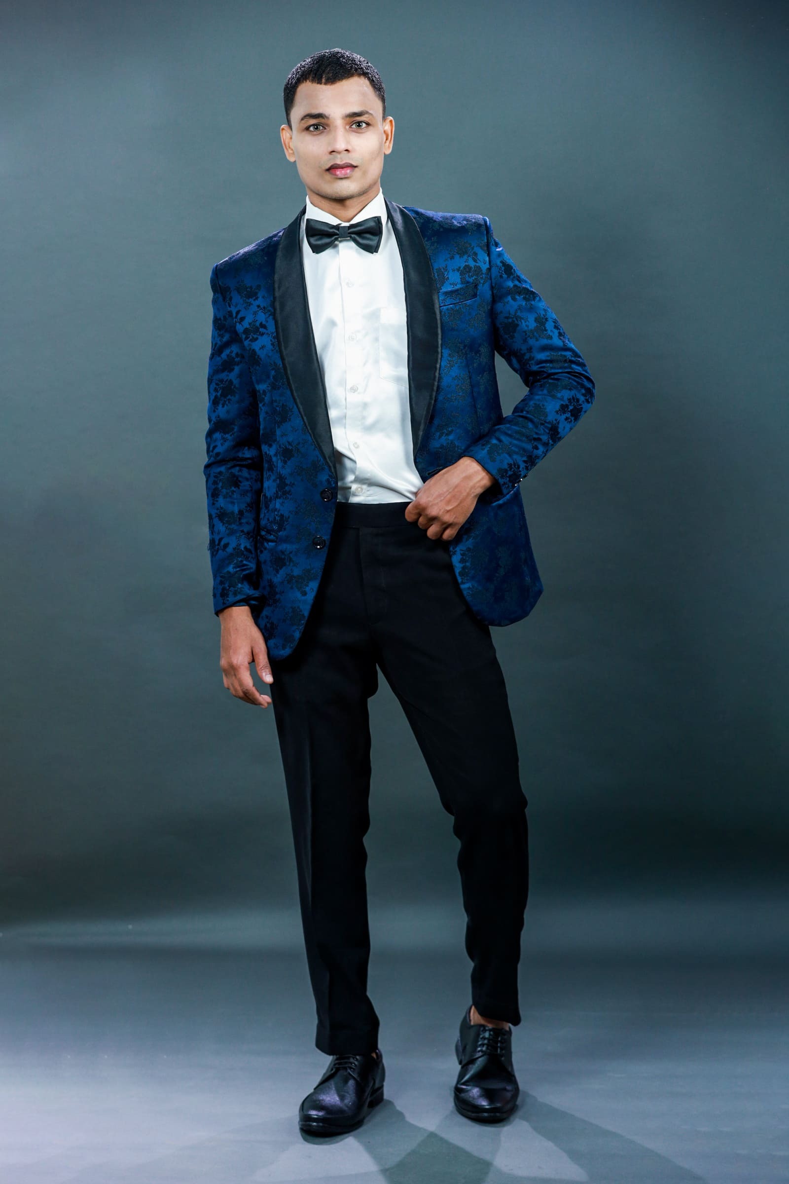 Bright Blue Floral Tuxedo | Rent To Ramp (ADDEEK FASHIONS PVT LTD)