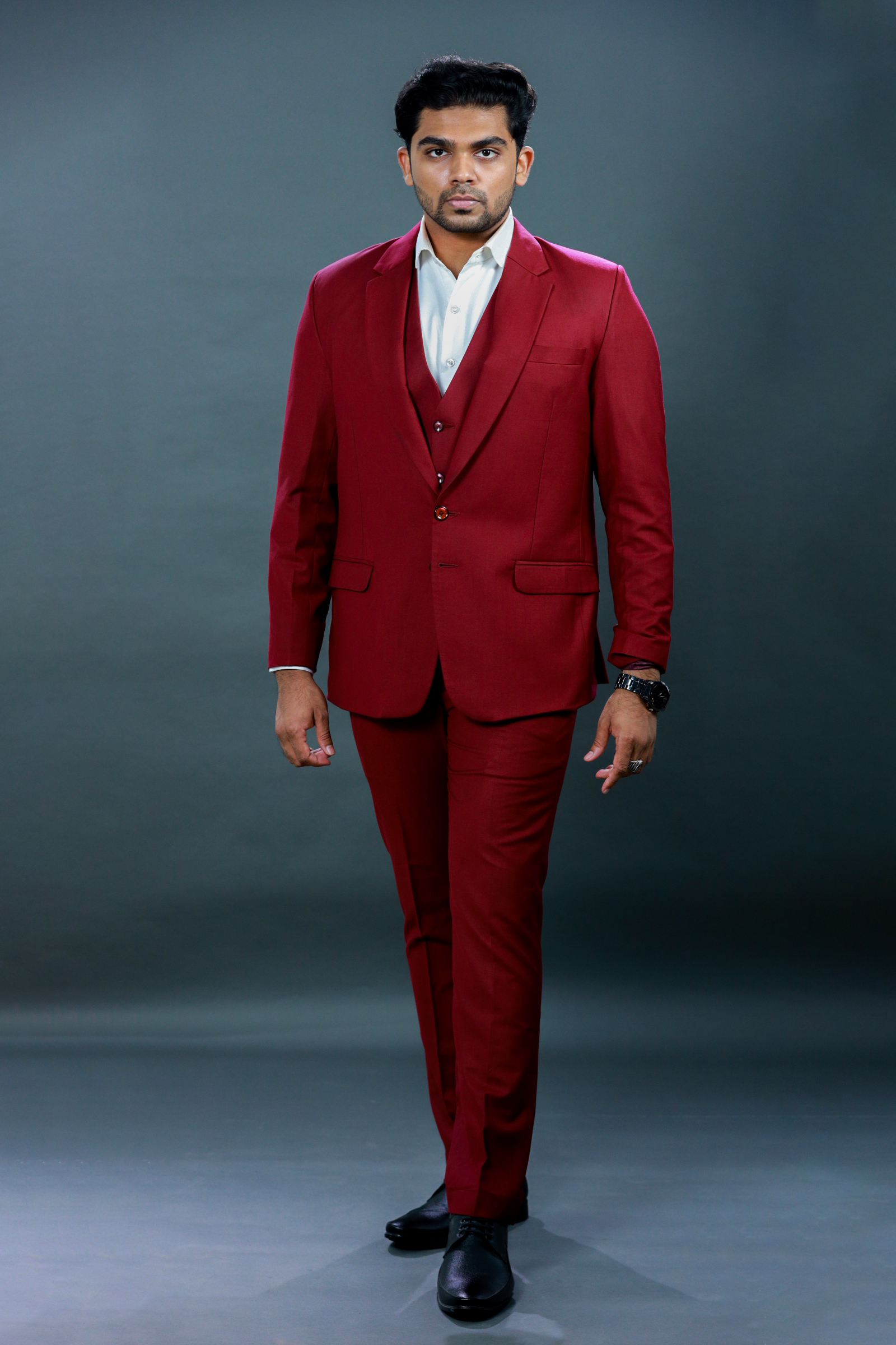 Scarlet Maroon 3 Piece Suit - Rental Model | Rent To Ramp (ADDEEK ...