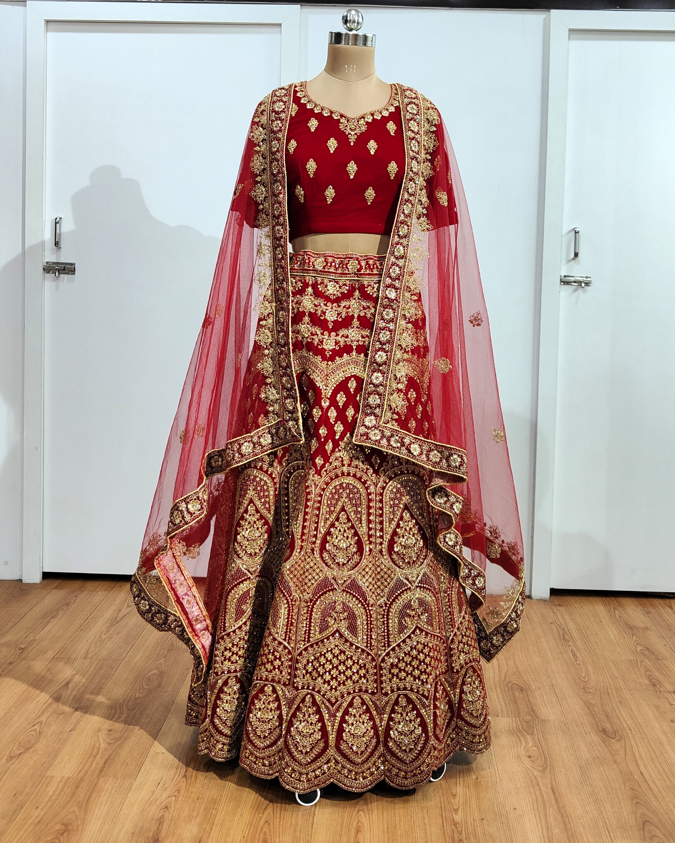 Maroon Gold Floral Lehenga | Rent To Ramp (ADDEEK FASHIONS PVT LTD)