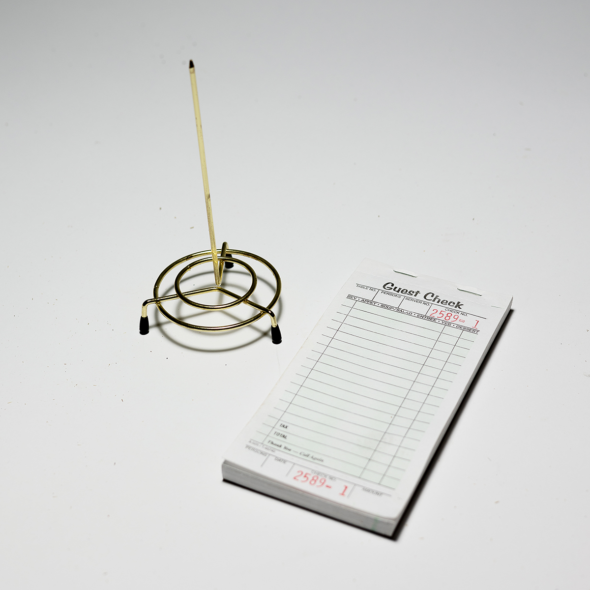Foodservice Brass Plated Check Spindle Holder for Receipts and receipt ...