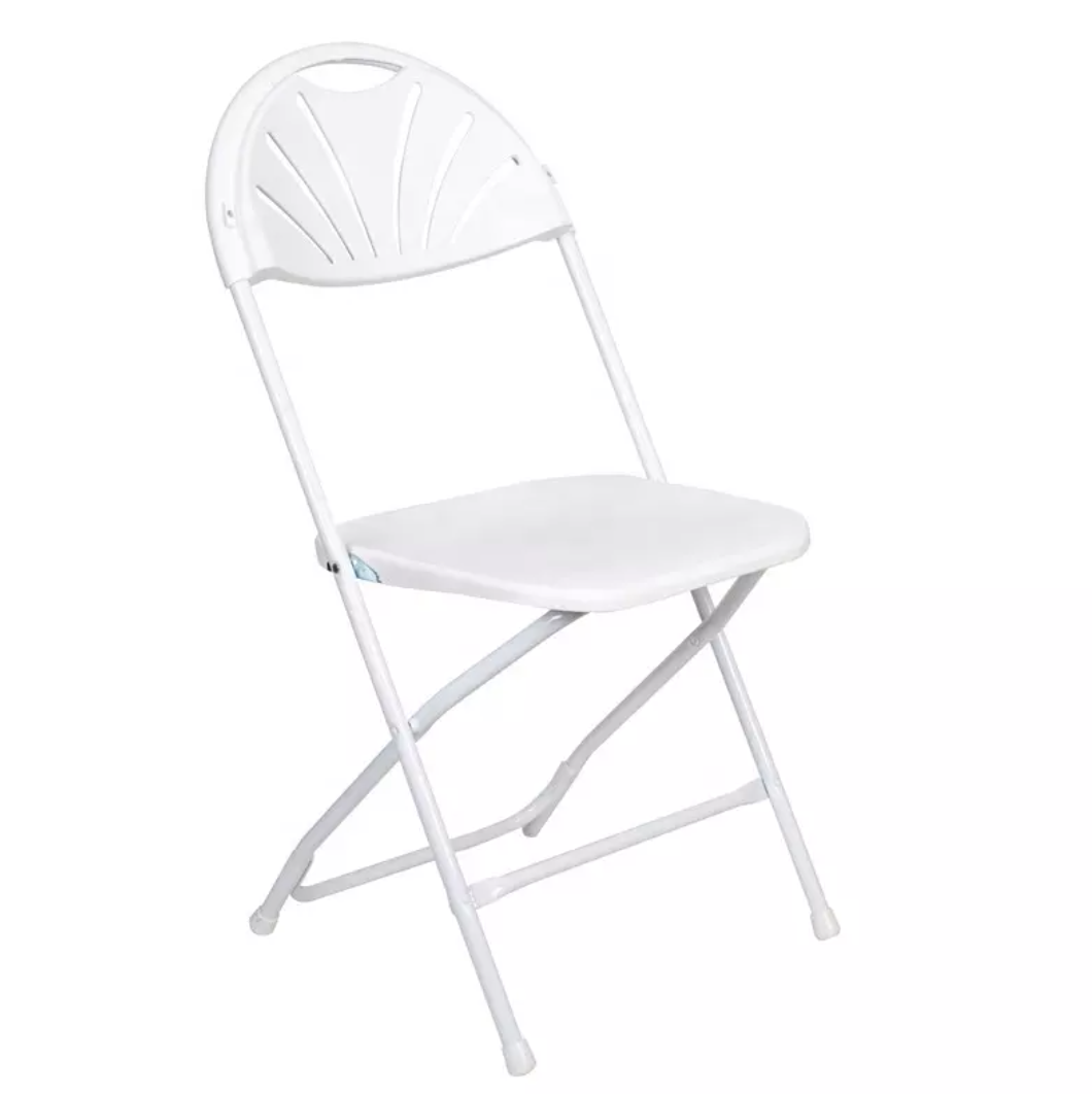 White Fan Back Folding Chair Rental - Elegant & Durable Seating in ...