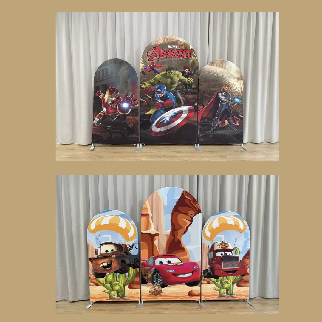 Arch Backdrop Set - Avengers or Lightning McQueen | The Celebration Station