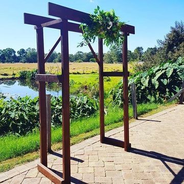 Rustic Four Post Wooden Arbour | Little Miss Vintage