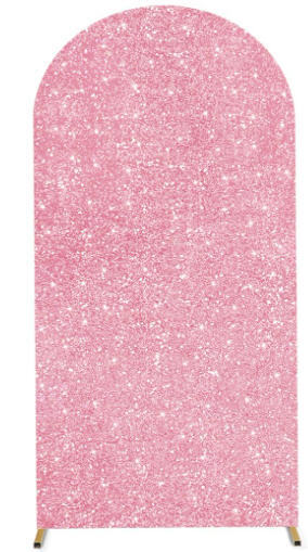 Image showcasing Cobb Party & Event Rentals - Light Pink Glitter Backdrop Arch For Rent ...