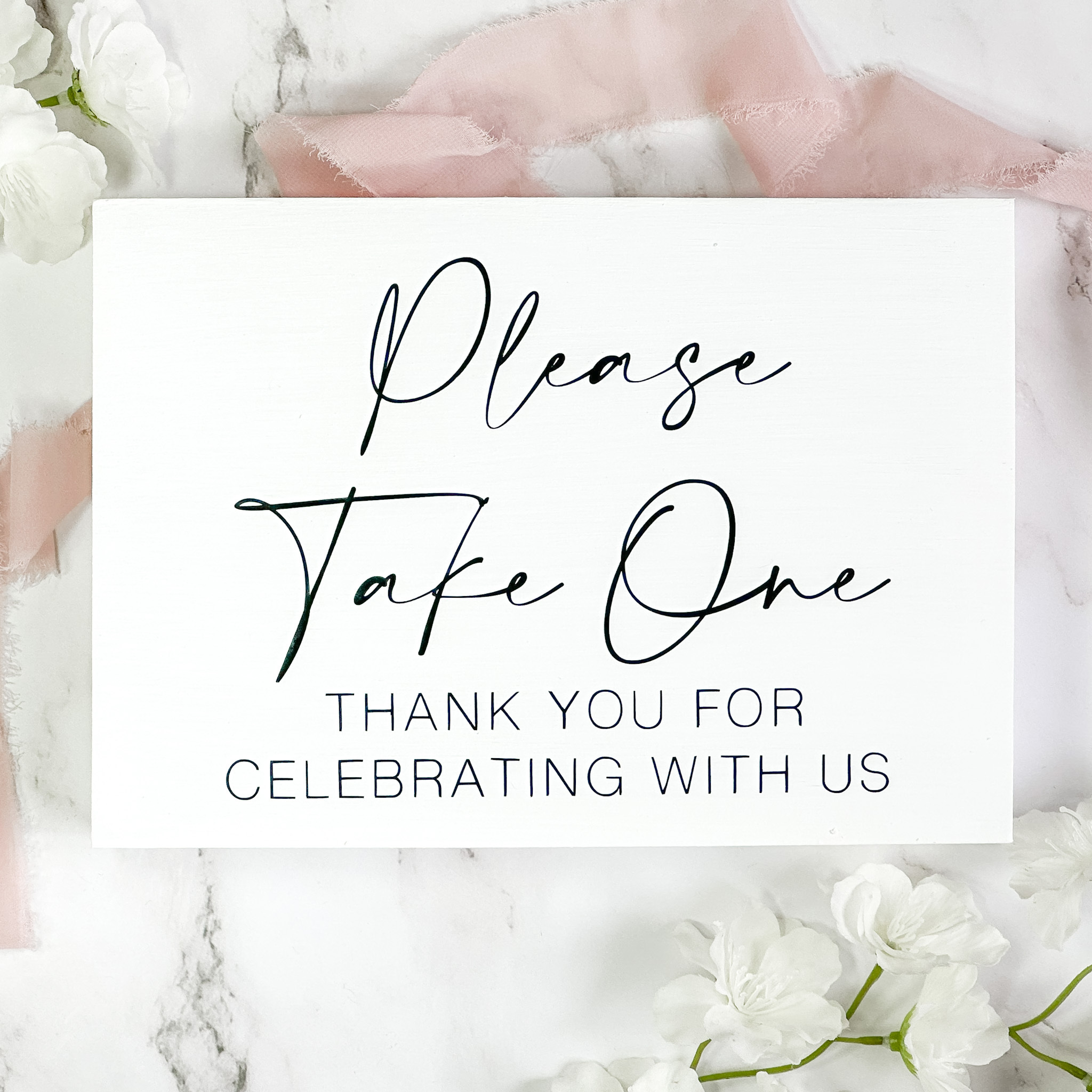 Please Take One Sign (Kyoto) - White | BOXWOOD EVENTS LTD.